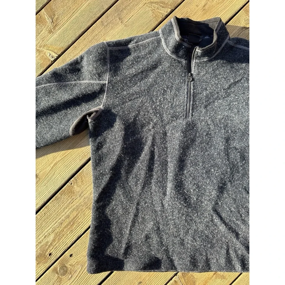 Kuhl 1/4 Zip Fleece Pullover XL ThermoKore Wool Blend Outdoor Hiking